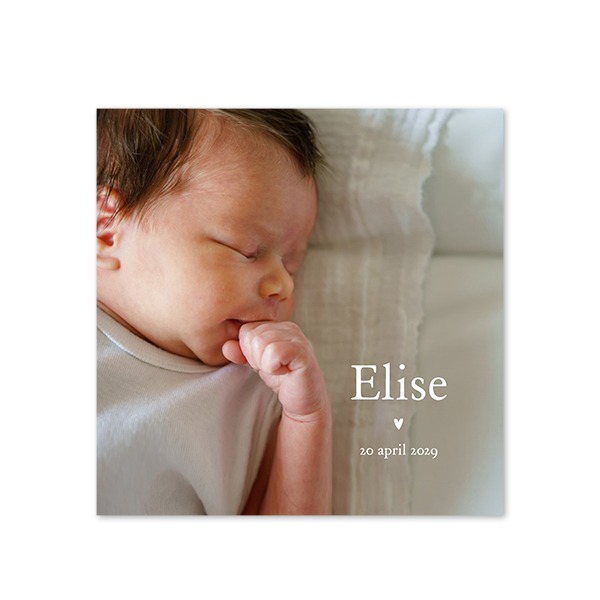 Geboortekaart Vierkant (14,3 cm x 14,3 cm)