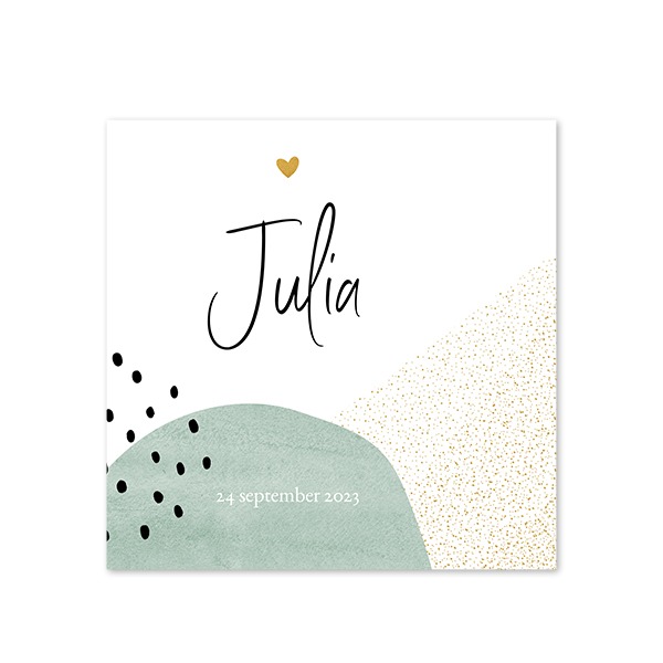 Geboortekaart Vierkant (14,3 cm x 14,3 cm) Geboortekaart Vierkant (14,3 cm x 14,3 cm)