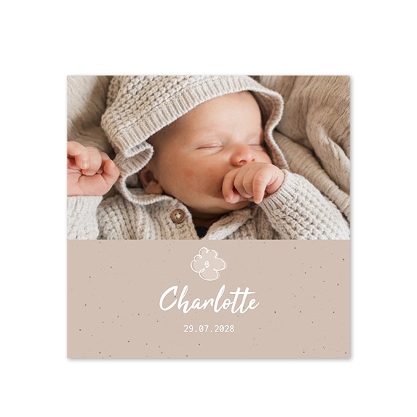 Faire-part carré (14,3 cm x 14,3 cm) Faire-part carré (14,3 cm x 14,3 cm)