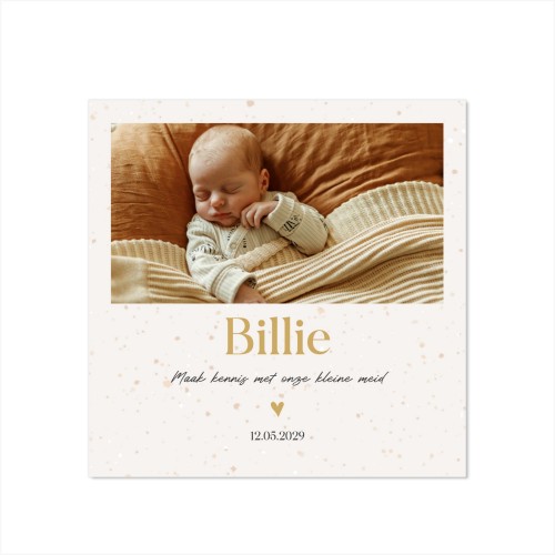 Geboortekaart Vierkant (14,3 cm x 14,3 cm)