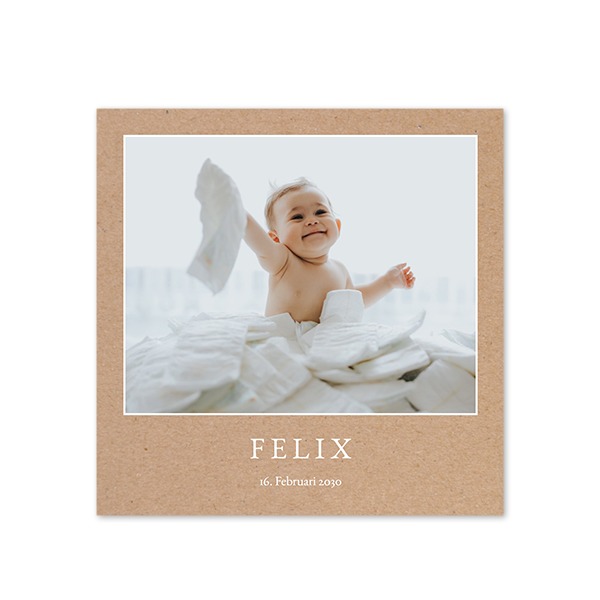 Geburtskarte Quadratisch (14,3 cm x 14,3 cm)