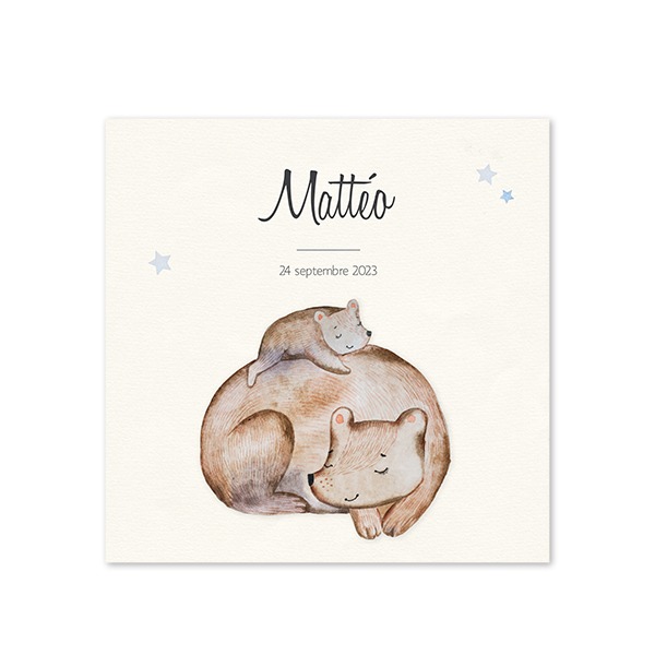 Faire-part carré (14,3 cm x 14,3 cm)