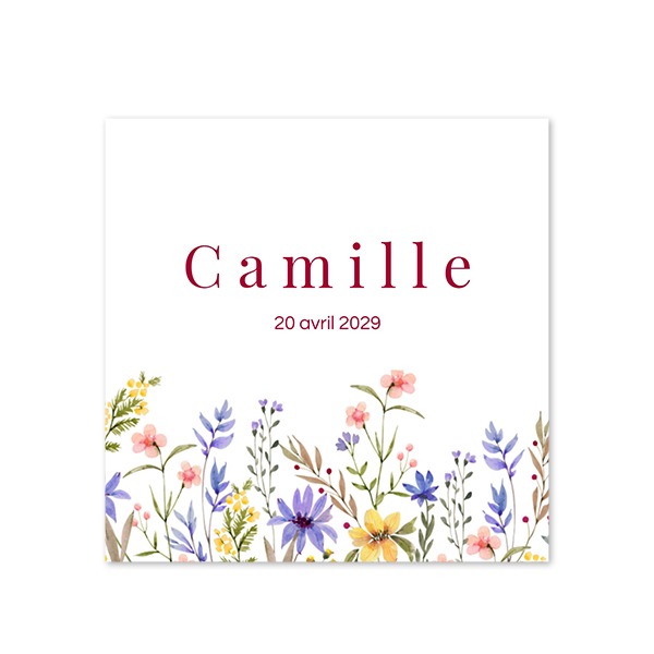 Faire-part carré (14,3 cm x 14,3 cm)