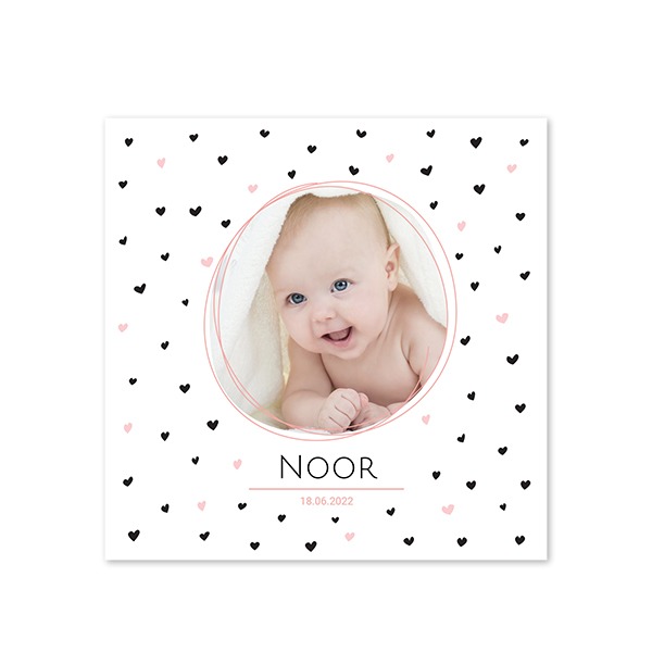 Geboortekaart Vierkant (14,3 cm x 14,3 cm)