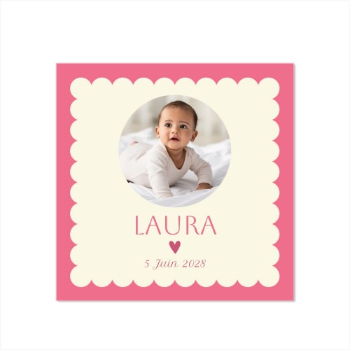 Faire-part carré (14,3 cm x 14,3 cm)