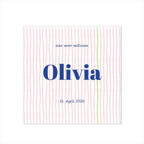 Thin Stripes - Text Only Birth