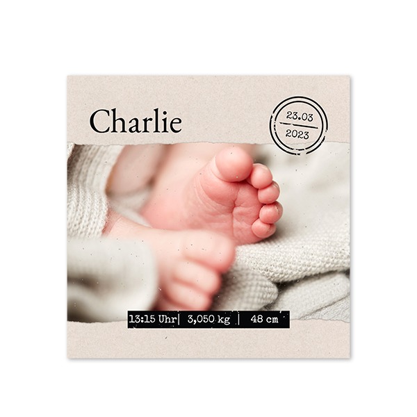 Geburtskarte Quadratisch (14,3 cm x 14,3 cm)