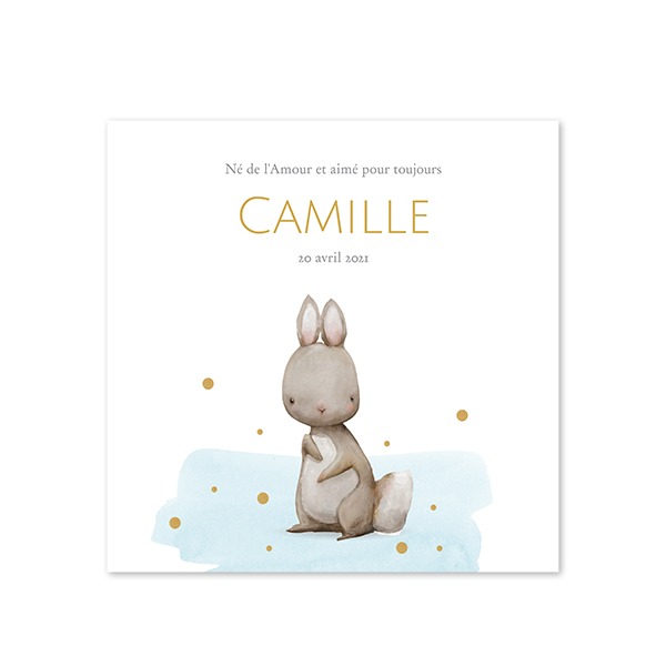 Faire-part carré (14,3 cm x 14,3 cm)