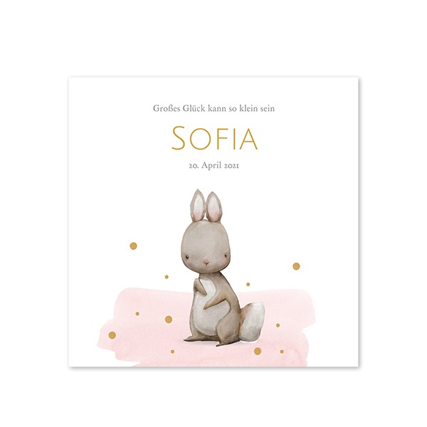 Geburtskarte Quadratisch (14,3 cm x 14,3 cm)
