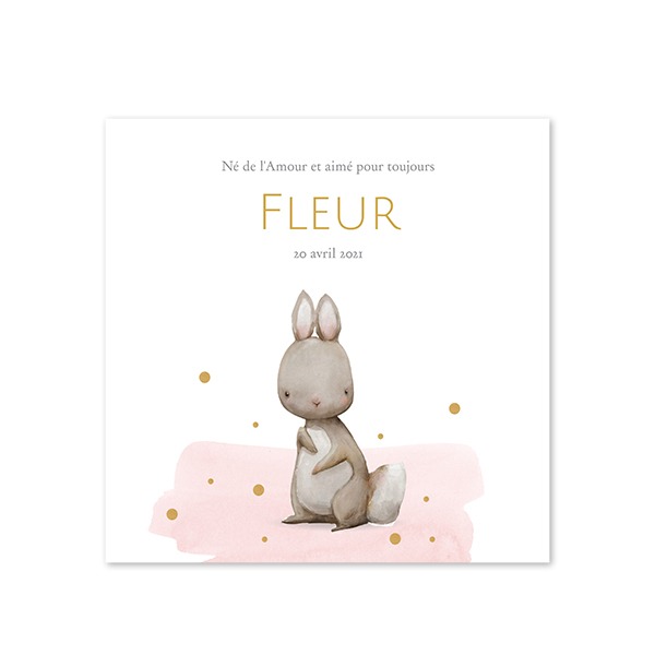 Faire-part carré (14,3 cm x 14,3 cm)