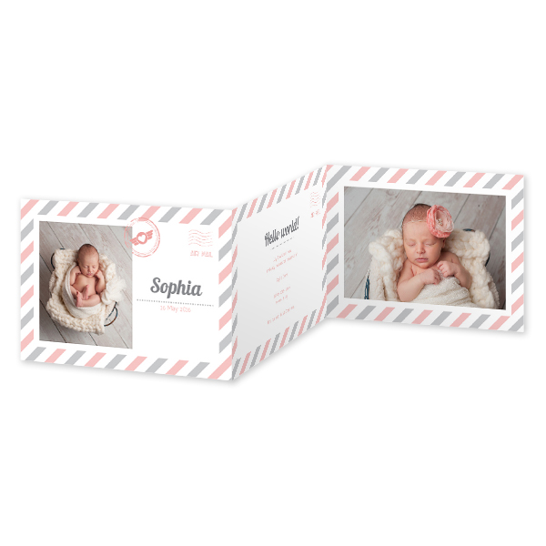 Faire-part 3 volets Paysage 14,3 x 10 cm