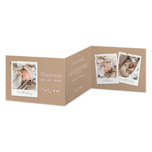 Faire-part 3 volets Paysage 14,3 x 10 cm