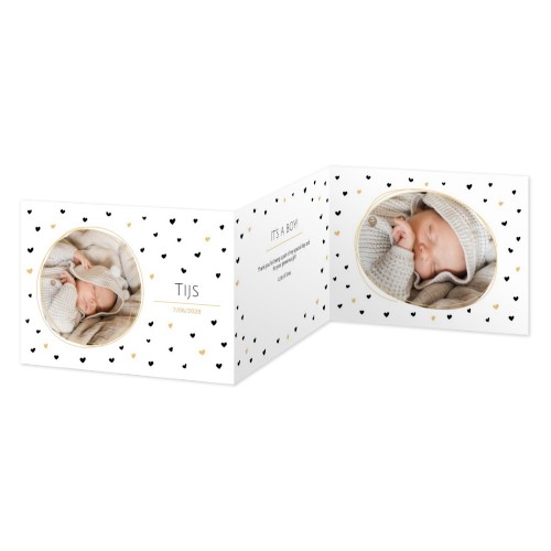 Dubbelgevouwen wenskaart liggend 14,3 x 10 cm