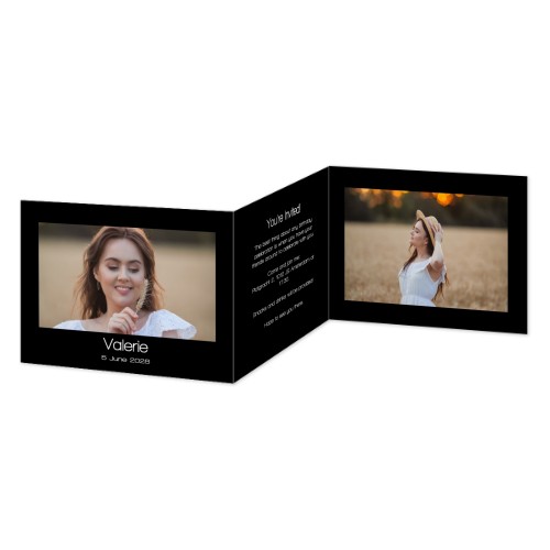 Dubbelgevouwen wenskaart liggend 14,3 x 10 cm Dubbelgevouwen wenskaart liggend 14,3 x 10 cm