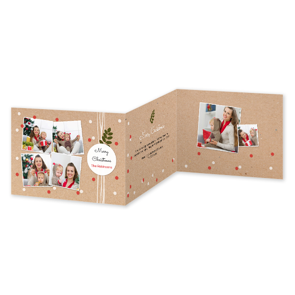 Dubbelgevouwen wenskaart liggend 14,3 x 10 cm