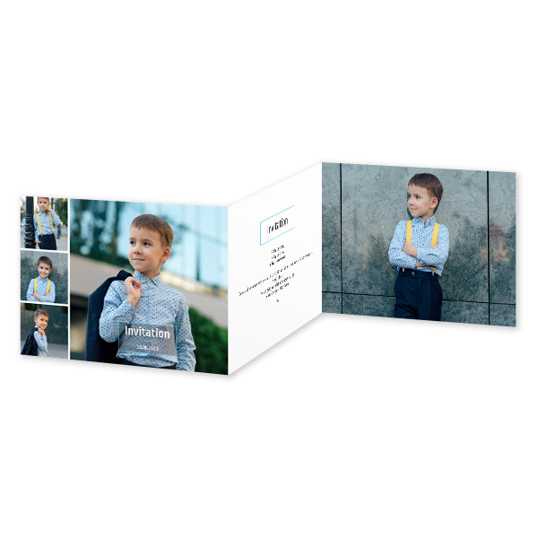 Doppelt gefaltete Grusskarte Querformat 14,3 x 10 cm