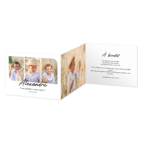 Faire-part 3 volets Paysage 14,3 x 10 cm