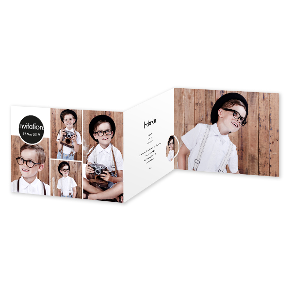 Doppelt gefaltete Grusskarte Querformat 14,3 x 10 cm