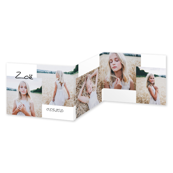 Faire-part 3 volets Paysage 14,3 x 10 cm