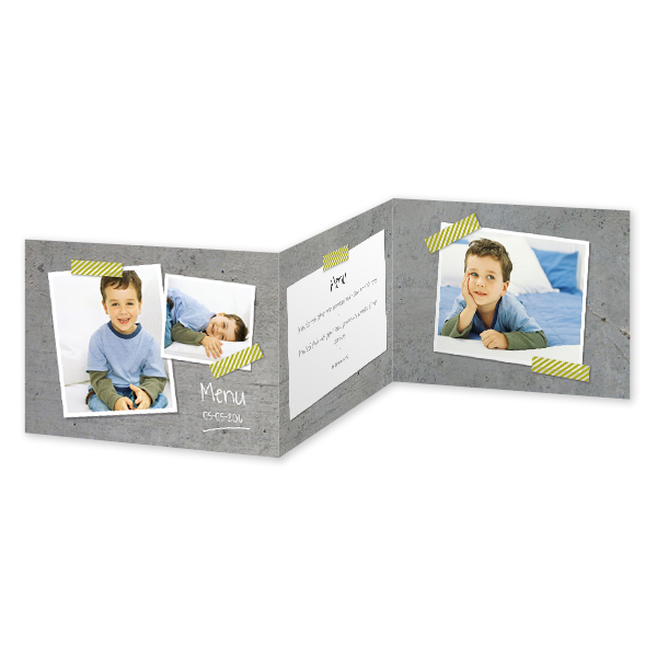 Dubbelgevouwen wenskaart liggend 14,3 x 10 cm