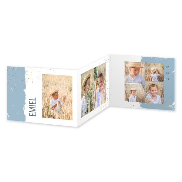 Doppelt gefaltete Grusskarte Querformat 14,3 x 10 cm