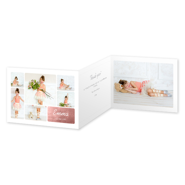 Doppelt gefaltete Grusskarte Querformat 14,3 x 10 cm