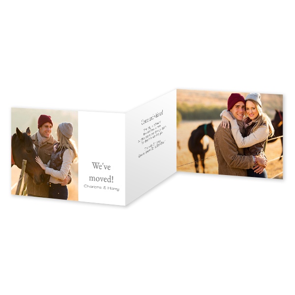 Dubbelgevouwen wenskaart liggend 14,3 x 10 cm