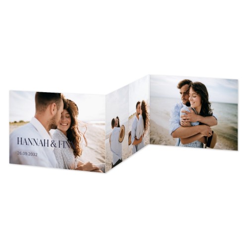 Doppelt gefaltete Grusskarte Querformat 14,3 x 10 cm