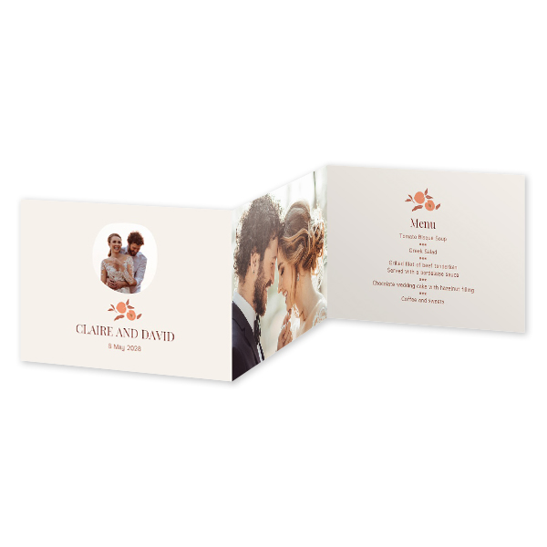 Faire-part 3 volets Paysage 14,3 x 10 cm