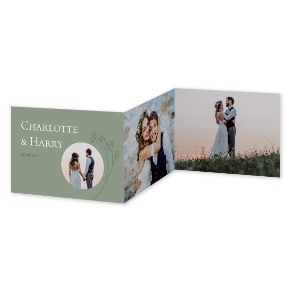 Doppelt gefaltete Grusskarte Querformat 14,3 x 10 cm Doppelt gefaltete Grusskarte Querformat 14,3 x 10 cm