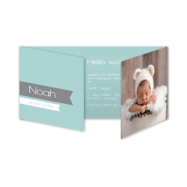 Doppelt gefaltete Grusskarte Panorama Querformat 19,6 x 9,3 cm