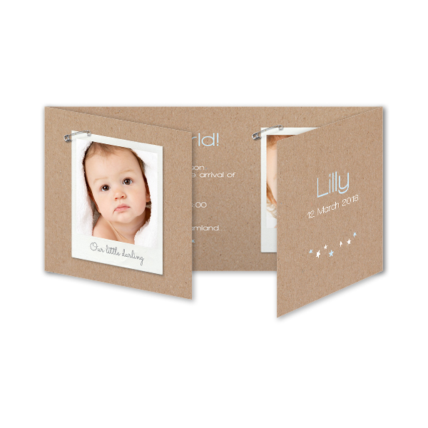 Dubbelgevouwen Kaart Panorama Liggend 19,6 x 9,3 cm
