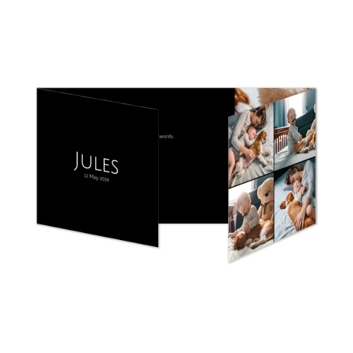 Dubbelgevouwen wenskaart pano liggend 19,6 x 9,3 cm