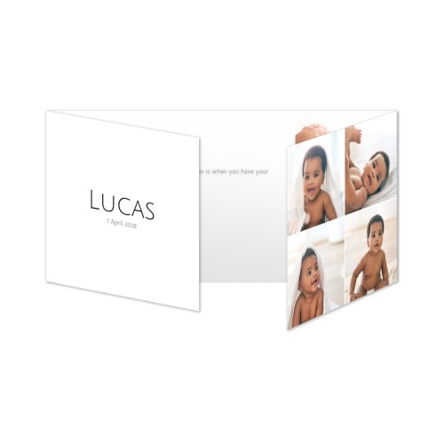 Dubbelgevouwen wenskaart pano liggend 19,6 x 9,3 cm