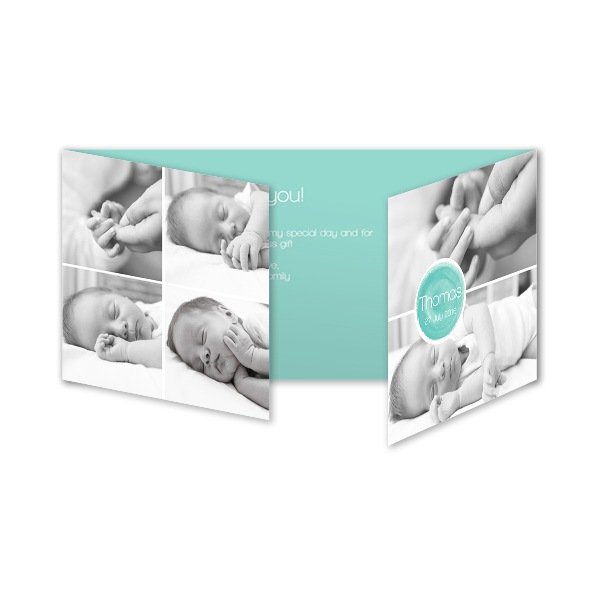 Dubbelgevouwen wenskaart pano liggend 19,6 x 9,3 cm