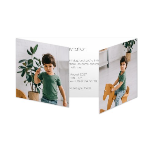 Dubbelgevouwen Kaart Panorama Liggend 19,6 x 9,3 cm