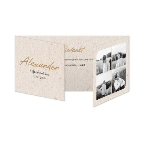 Dubbelgevouwen Kaart Panorama Liggend 19,6 x 9,3 cm