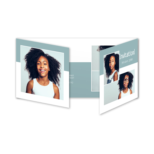 Doppelt gefaltete Grusskarte Panorama Querformat 19,6 x 9,3 cm