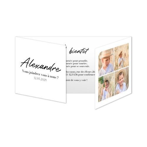 Faire-part 3 volets Pano paysage 19,6 x 9,3 cm