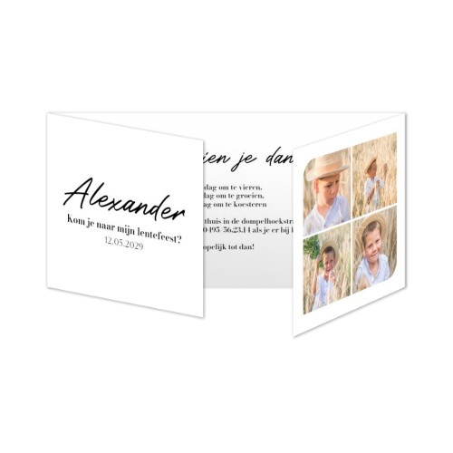 Dubbelgevouwen wenskaart pano liggend 19,6 x 9,3 cm