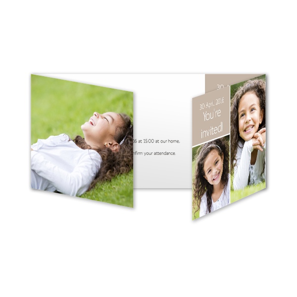 Dubbelgevouwen wenskaart pano liggend 19,6 x 9,3 cm