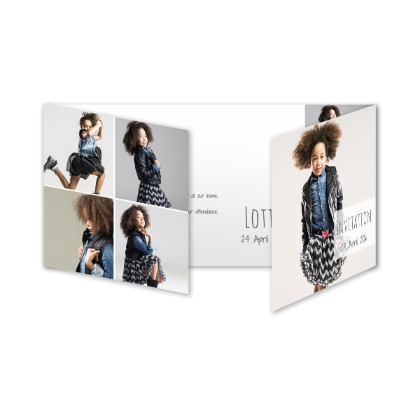 Dubbelgevouwen wenskaart pano liggend 19,6 x 9,3 cm