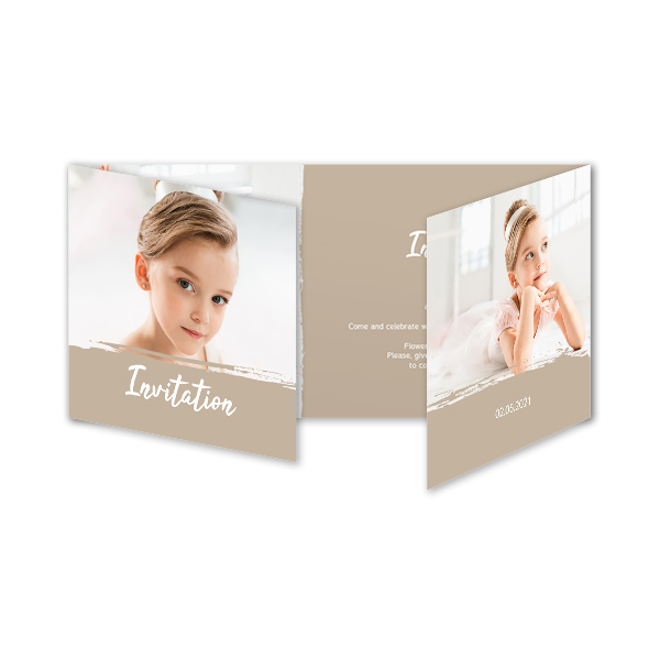 Doppelt gefaltete Grusskarte Panorama Querformat 19,6 x 9,3 cm