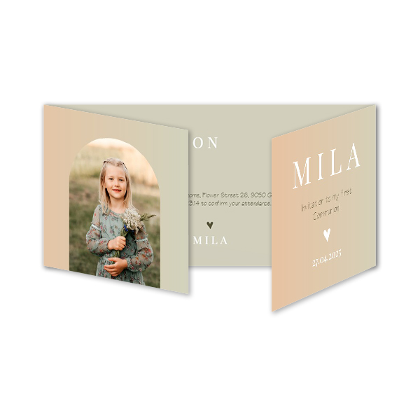 Dubbelgevouwen Kaart Panorama Liggend 19,6 x 9,3 cm