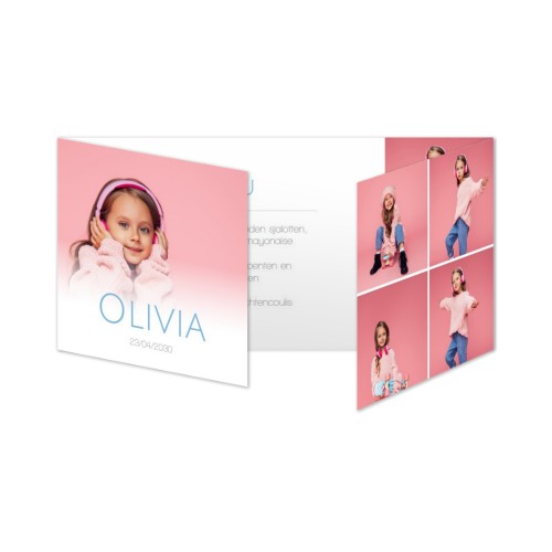 Dubbelgevouwen Kaart Panorama Liggend 19,6 x 9,3 cm