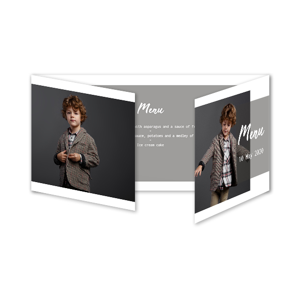 Dubbelgevouwen Kaart Panorama Liggend 19,6 x 9,3 cm