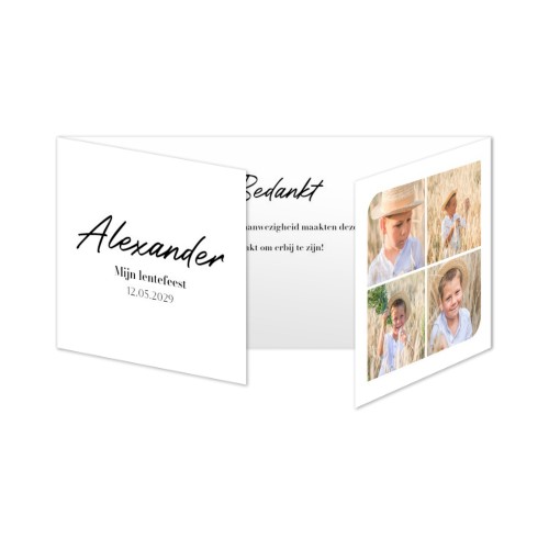 Dubbelgevouwen Kaart Panorama Liggend 19,6 x 9,3 cm