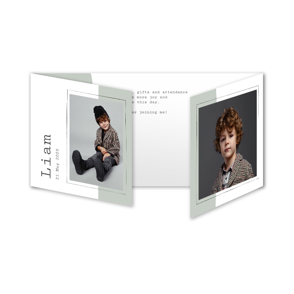 Dubbelgevouwen wenskaart pano liggend 19,6 x 9,3 cm