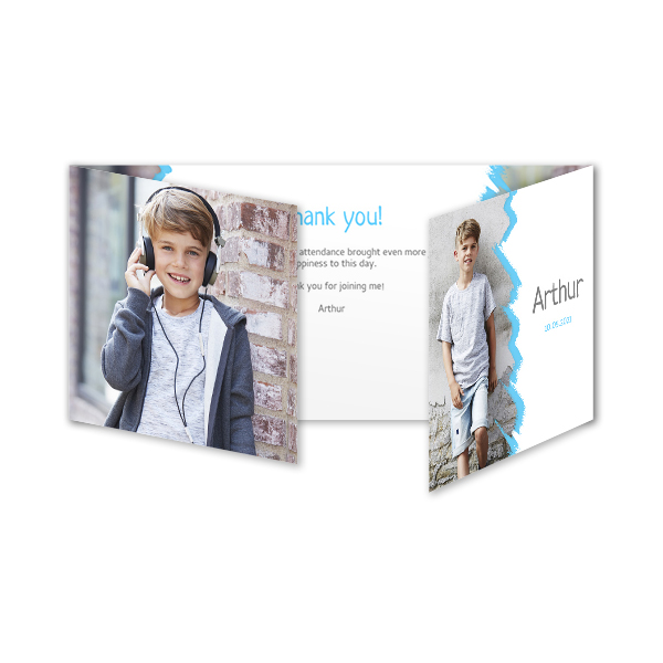 Dubbelgevouwen wenskaart pano liggend 19,6 x 9,3 cm