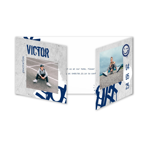 Dubbelgevouwen wenskaart pano liggend 19,6 x 9,3 cm